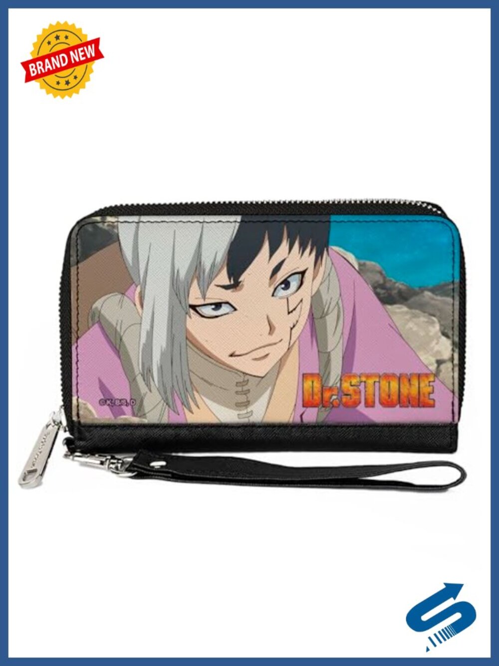 Vegan Leather Zip Around Wallet with Detachable Wristlet, Large Phone Pocket